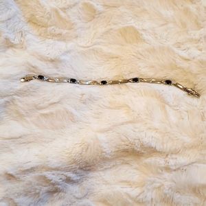 Silver Sapphire and Diamond Bracelet